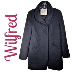 WILFRED ARITZIA The Cocoon Wool Cashmere Dress Coat Longline Classic Black, XS